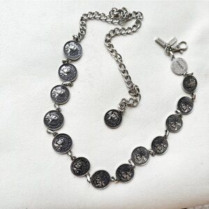 Chico's Vintage One Size Silver-Tone‎ Coin Tarnished Gypsy Belt Adjustable